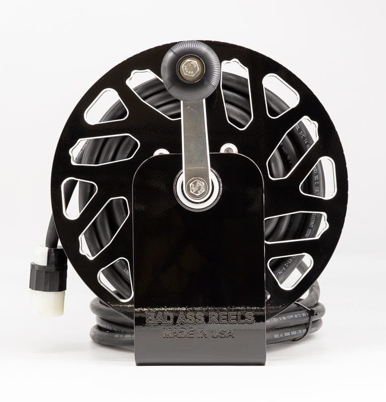 Load image into Gallery viewer, BadAssReels Triton Black Extension Extension Cord Reel