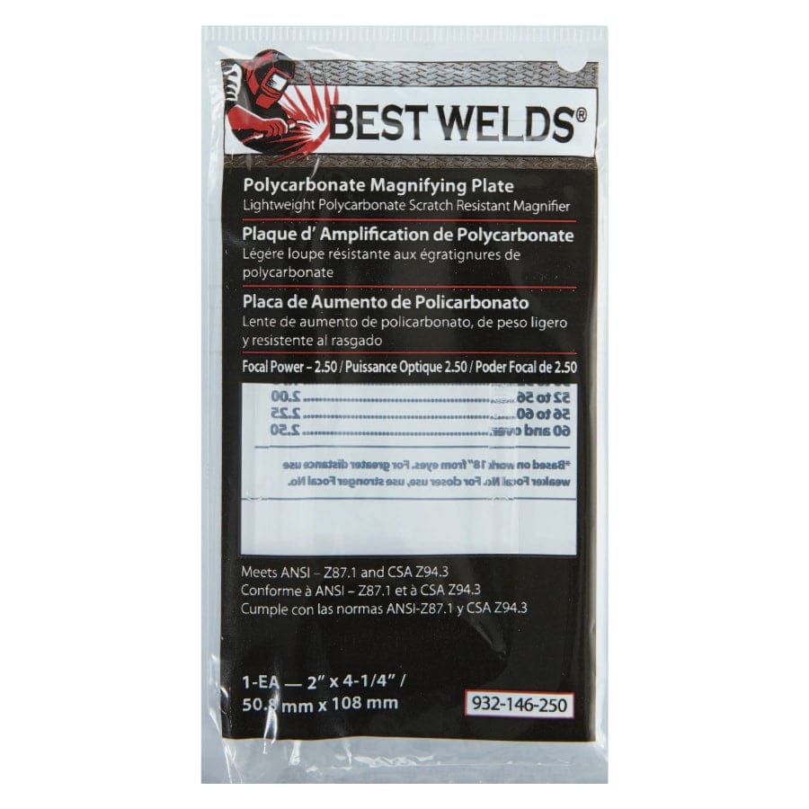Best Welds Mag Cheater Lens 2 x 4 1 4 Polycarbonate