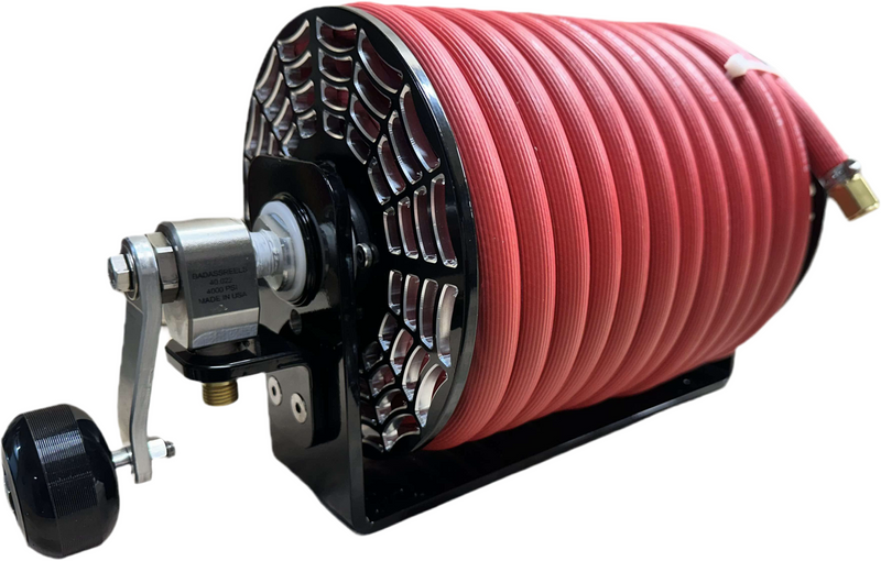 Load image into Gallery viewer, BadAssReels Mini Black Widow Propane Hose Reel