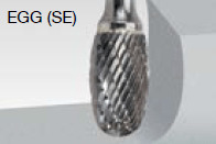 Walter 01V028 Tungsten Carbide Egg Burr, 1/4