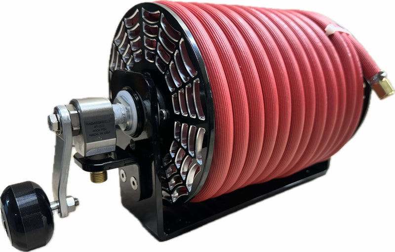 Load image into Gallery viewer, BadAssReels Mini Black Widow Propane Hose Reel