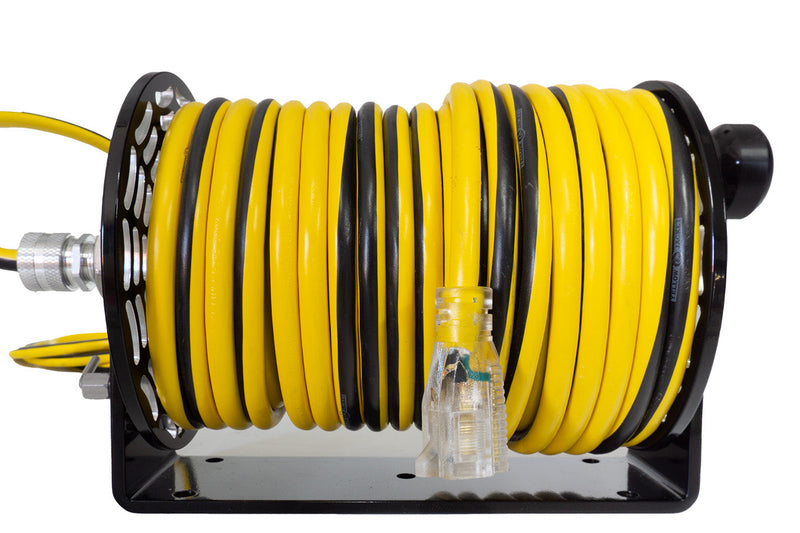 Load image into Gallery viewer, badassreels mini extension cord reel black widow front view