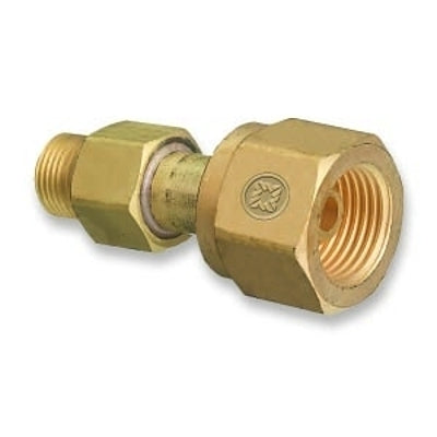 Brass Cylinder Adaptor, CGA-300 Commercial Acetylene To CGA-200 