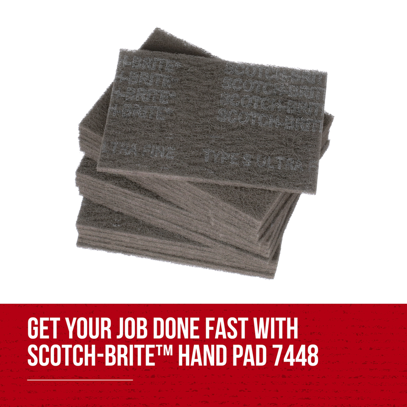 Load image into Gallery viewer, Scotch-Brite Hand Pad 7448, HP-HP, SiC Ultra Fine, Gray, 6 in x 9 in, 20/Carton, 60 ea/Case7100089226@weldshopsupply
