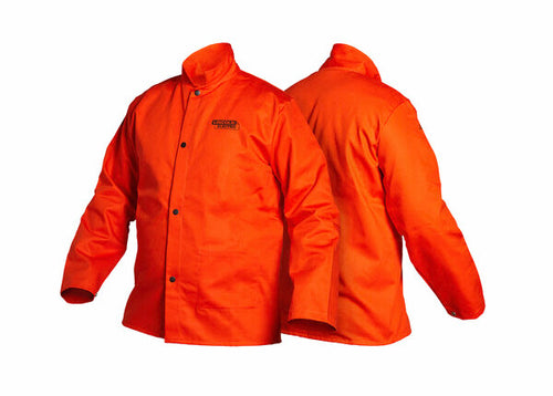 Bright FR Cloth Welding Jacket - Safety Orange