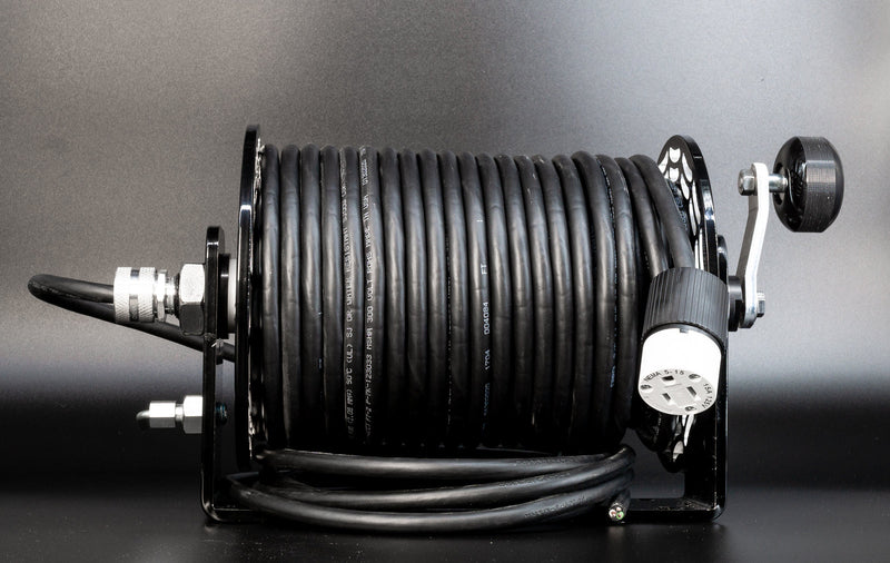 Load image into Gallery viewer, BadAssReels Mini Black Widow Extension Cord Reel.
