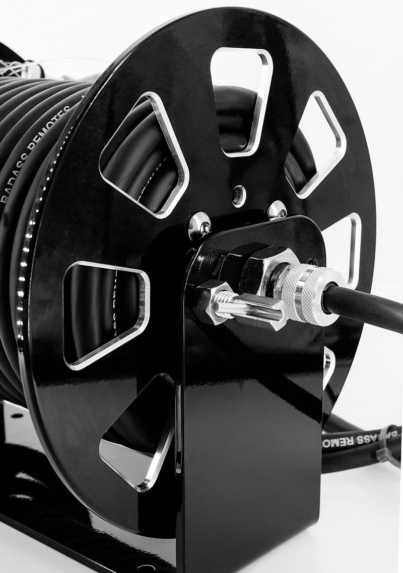 Load image into Gallery viewer, BadAssReels 8 Slot Black Extension Cord Reel
