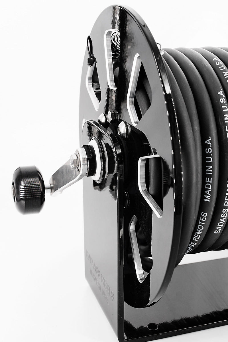 Load image into Gallery viewer, BadAssReels 8 Slot Black Extension Cord Reel
