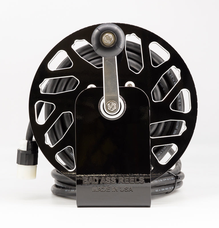 Load image into Gallery viewer, BadAssReels Triton Black Extension Extension Cord Reel
