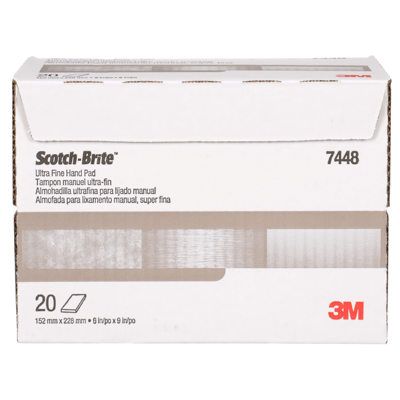 Load image into Gallery viewer, Scotch-Brite Hand Pad 7448, HP-HP, SiC Ultra Fine, Gray, 6 in x 9 in, 20/Carton, 60 ea/Case7100089226@weldshopsupply
