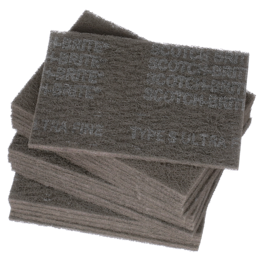 Scotch-Brite Hand Pad 7448, HP-HP, SiC Ultra Fine, Gray, 6 in x 9 in, 20/Carton, 60 ea/Case7100089226@weldshopsupply