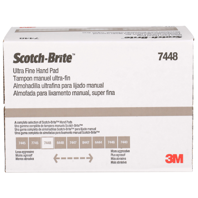 Load image into Gallery viewer, Scotch-Brite Hand Pad 7448, HP-HP, SiC Ultra Fine, Gray, 6 in x 9 in, 20/Carton, 60 ea/Case7100089226@weldshopsupply
