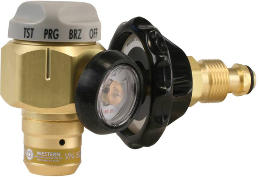 Vn Click Style Nitrogen Purging Regulator, Nitrogen CGA 580 Preset to Purge, Braze, and Test Click Style RegulatorVN-500@weldshopsupply