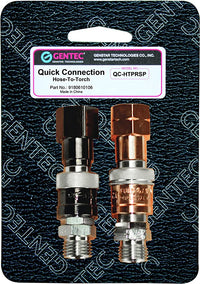 Thumbnail for Gentec Torch Quick Connector Set QC-HTPRSP Hose To Torch With Check Valve