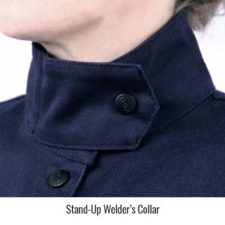 Load image into Gallery viewer, ANGELFIRE® WOMEN&#39;S FR COTTON WELDING JACKET, NAVY &amp; BLACK
