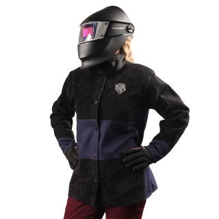 Load image into Gallery viewer, ANGELFIRE® WOMEN&#39;S HYBRID WELDING JACKET, NAVY &amp; BLACK
