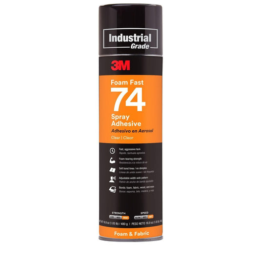 21200-50045 3M Foam Fast 74 spray adhesive, Clear, 24 oz