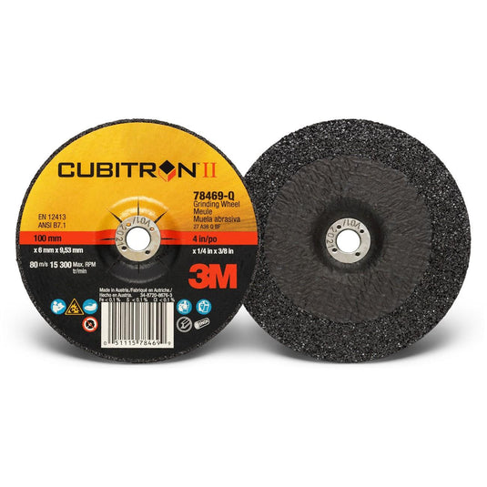 7100086893 3M™ Cubitron™ II Wheel, Depressed Center, Right Angle, 4 Inch Dia