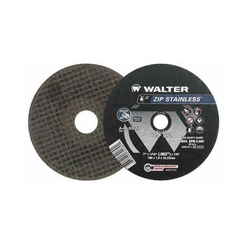 Walter Zip Stainless Wheel 4.5 in. x 7/8 in. Arbor x 3/64 in. GR 36/60, Contaminant Free Cut-Off Wheel (11F042)