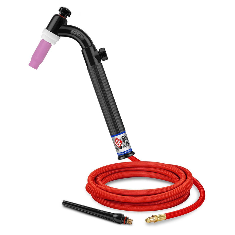 Load image into Gallery viewer, CK Worldwide | TIG Torch - #17 Style W/ Gas control valve - (CK17V-12-RSF FX)W/ 12.5ft Super Flex cable
