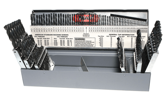 115PC DRILL SET 1/16-1/2 BY 64ths 