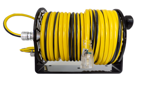 extension cord reel for welding rigs