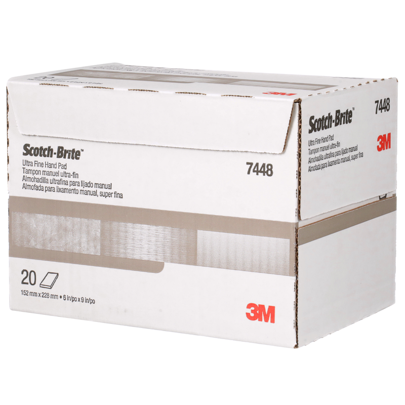 Load image into Gallery viewer, Scotch-Brite Hand Pad 7448, HP-HP, SiC Ultra Fine, Gray, 6 in x 9 in, 20/Carton, 60 ea/Case7100089226@weldshopsupply
