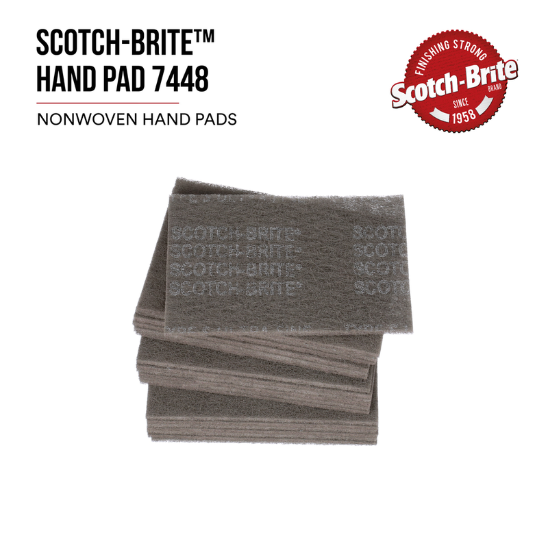 Load image into Gallery viewer, Scotch-Brite Hand Pad 7448, HP-HP, SiC Ultra Fine, Gray, 6 in x 9 in, 20/Carton, 60 ea/Case7100089226@weldshopsupply
