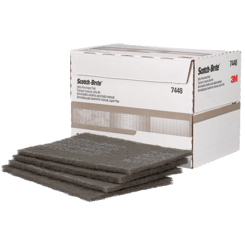 Load image into Gallery viewer, Scotch-Brite Hand Pad 7448, HP-HP, SiC Ultra Fine, Gray, 6 in x 9 in, 20/Carton, 60 ea/Case7100089226@weldshopsupply
