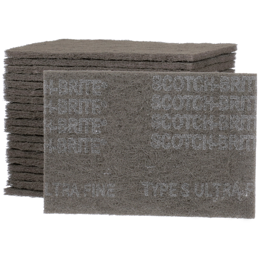 Scotch-Brite Hand Pad 7448, HP-HP, SiC Ultra Fine, Gray, 6 in x 9 in, 20/Carton, 60 ea/Case7100089226@weldshopsupply