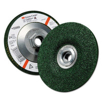Thumbnail for 3M Green Corps Depressed Center Wheel, 4 1/2 in Dia, 1/4 Thick, 5/8 Arbor, 24 Grit